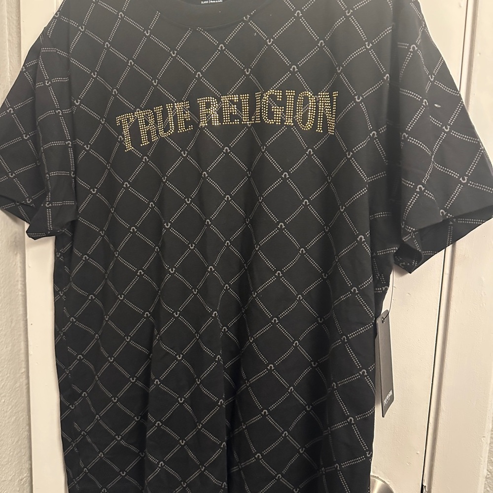 True Religion Black Graphic Men's Shirt NWT